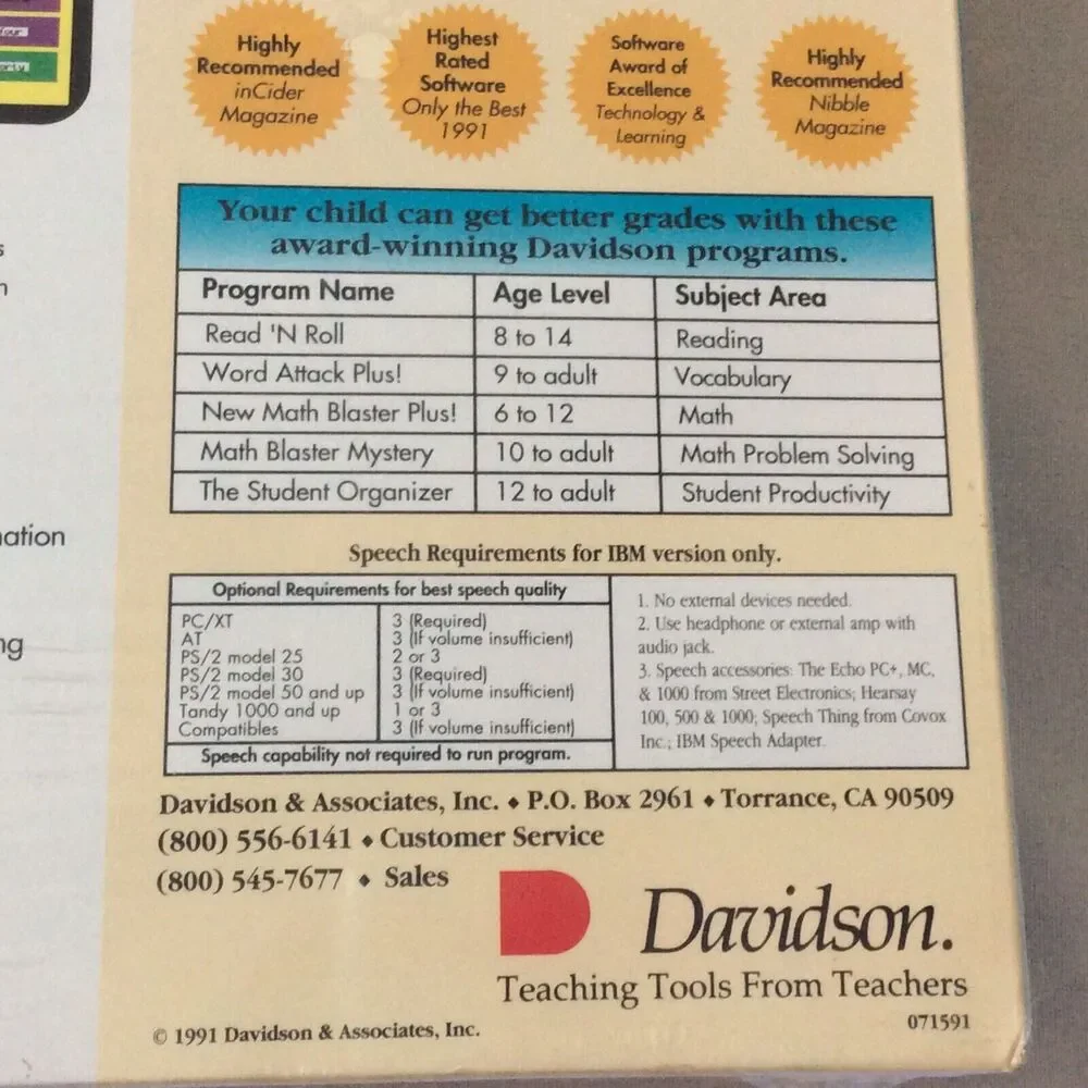 SPELL IT PLUS Spelling Program For The Entire Family It TALKS IBM/TANDY& PC Comp